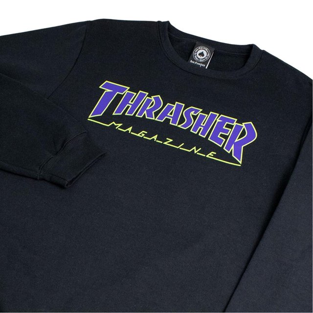 Thrasher Maglietta Outlined Unisex – Colore Cardinale, Logo Rosso E Turchese