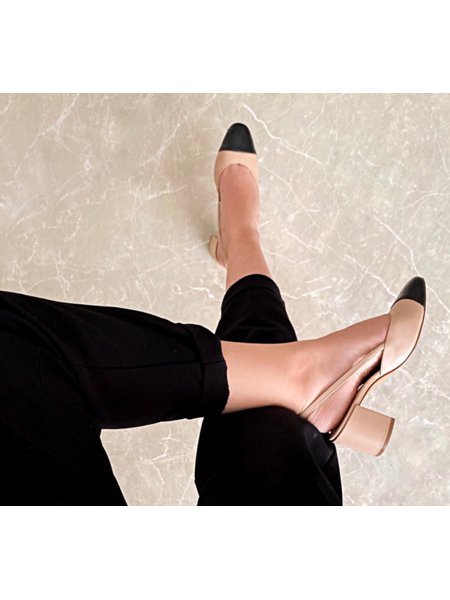 Vizzano Sapato Feminino Scarpin Bicolor Chanel Slingback Chanel