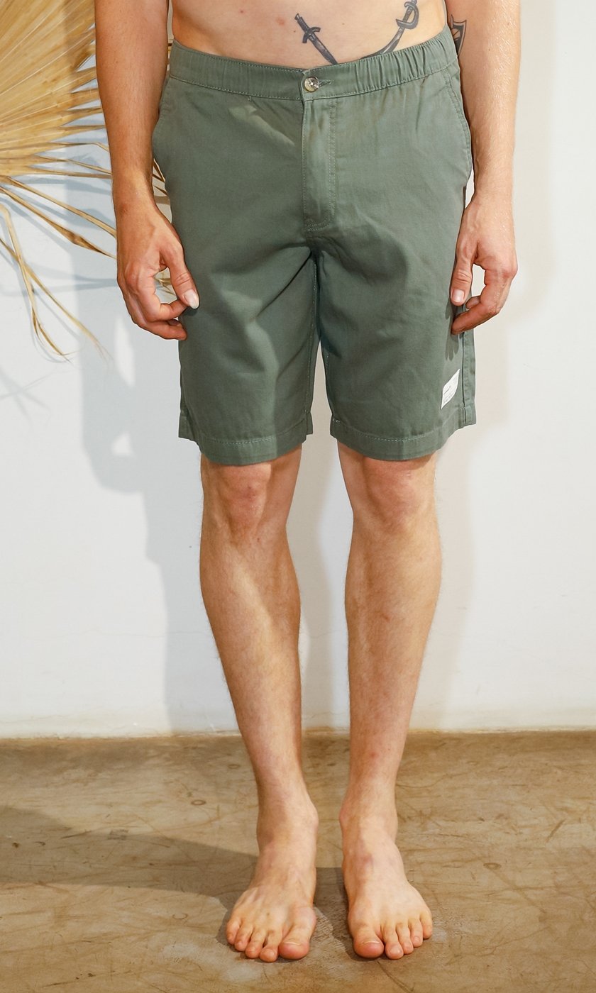 Bermuda verde militar masculina Clearance