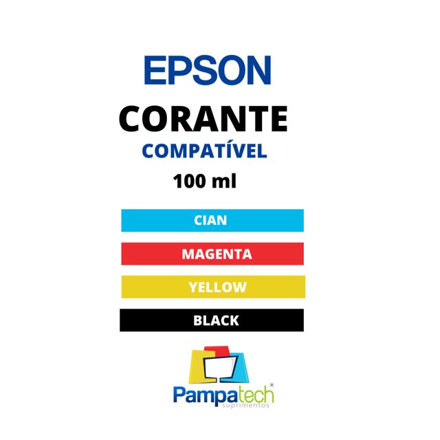 Tinta Corante EPSON Compatível 100ml - Pampa Tech