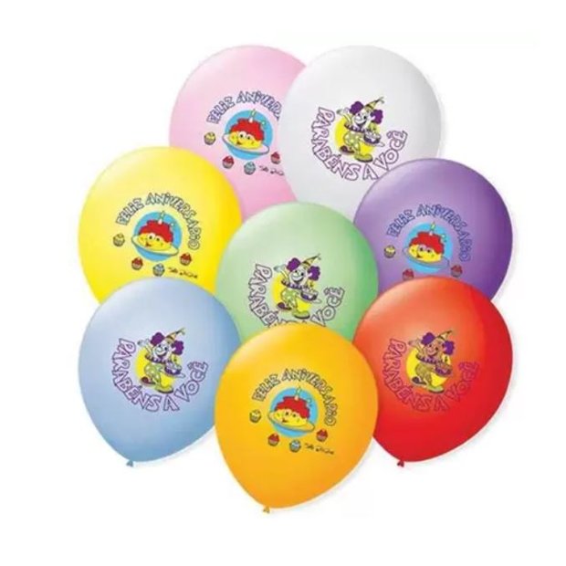 Balão sortido parabéns e feliz aniversário 7