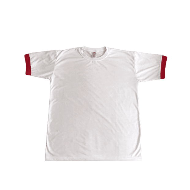 camiseta-branca-manga-punho-vermelho