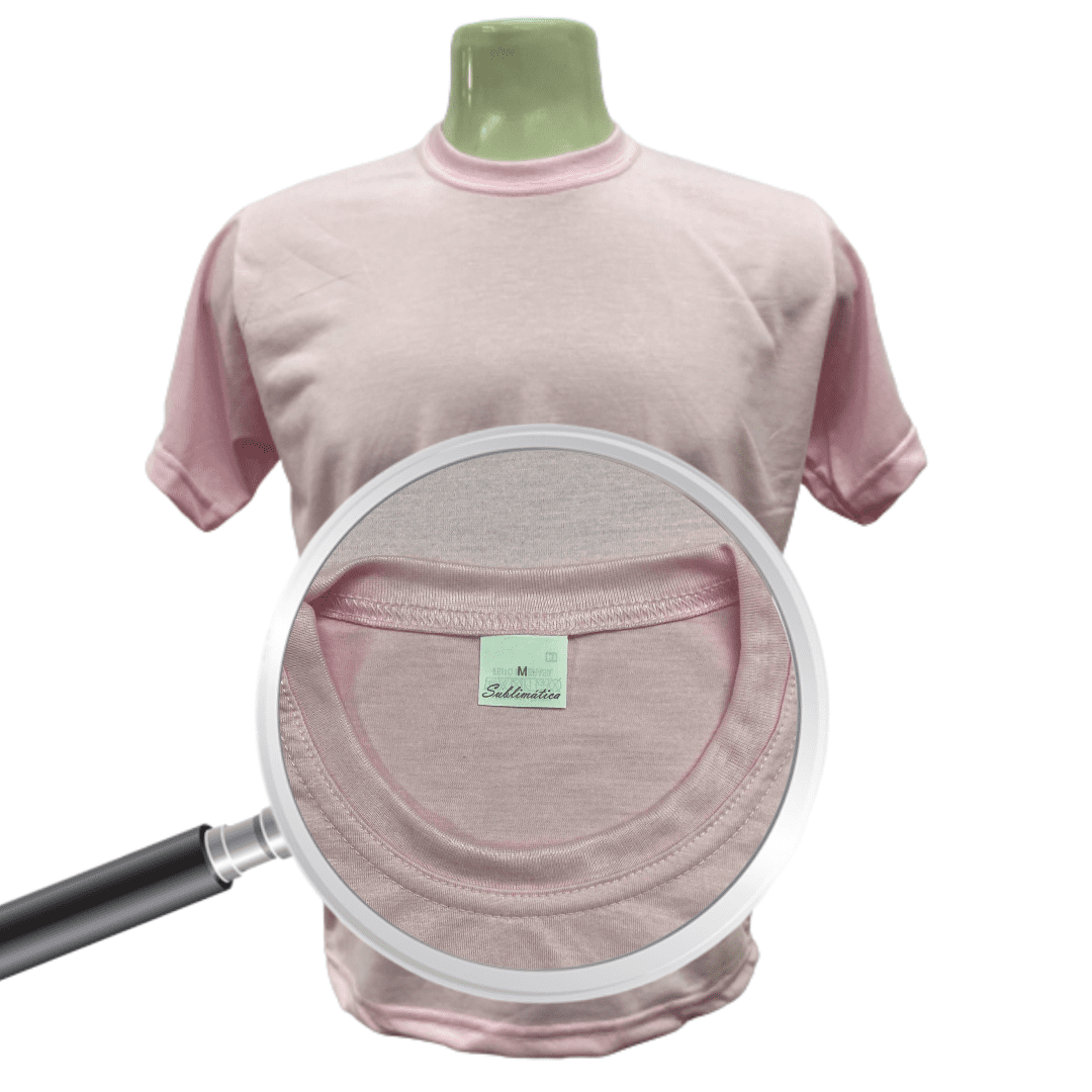 Camiseta de Poliéster Rosa (P/ Sublimação)