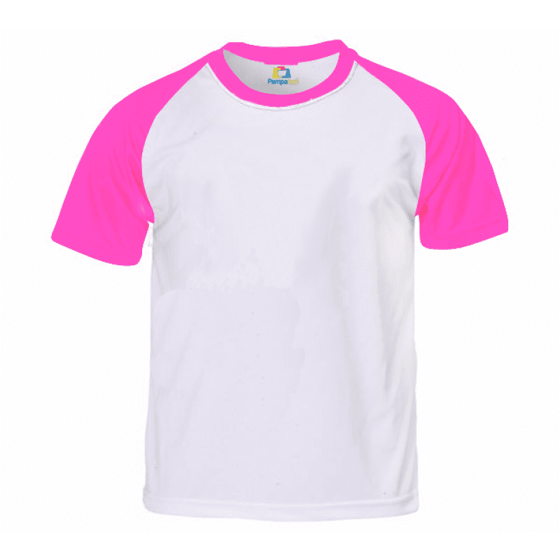 Camiseta Raglan Branca com pink1