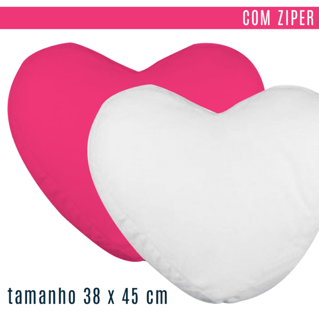PAMPATECH - Capa de Almofada para Sublimação, formato Coração Grande - 38 x  45 cm | Pampatech
