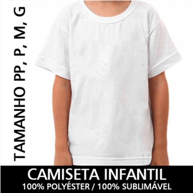 Camiseta Infantil Branca para Sublimar - Manga curta - LINHA PREMIUM