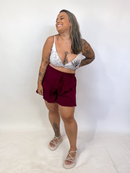 WASHED MARSALA LOUNGE SHORTS main image 1