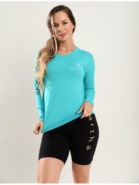Camisas de manga longa para mulheres, Workout Gym Crop Top
