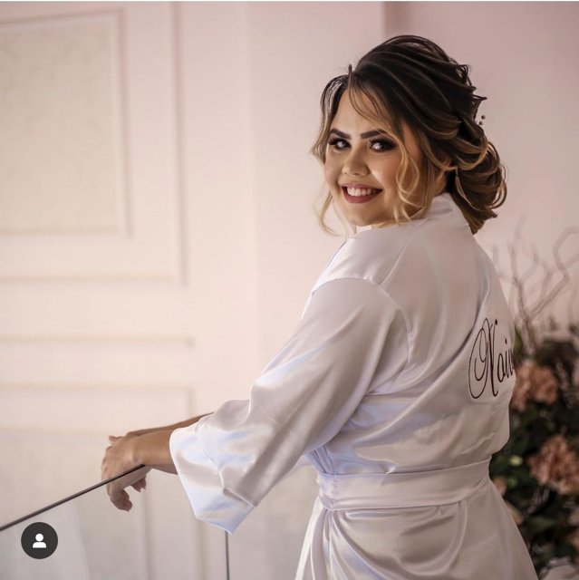 Robe Manga 3/4 sem renda | Ressy Carla Robes Personalizados