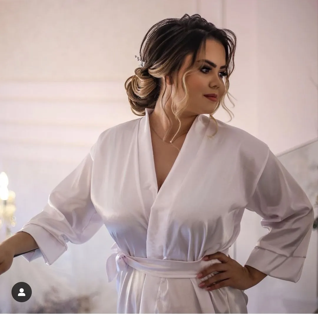 Robe Manga 3/4 sem renda | Ressy Carla Robes Personalizados