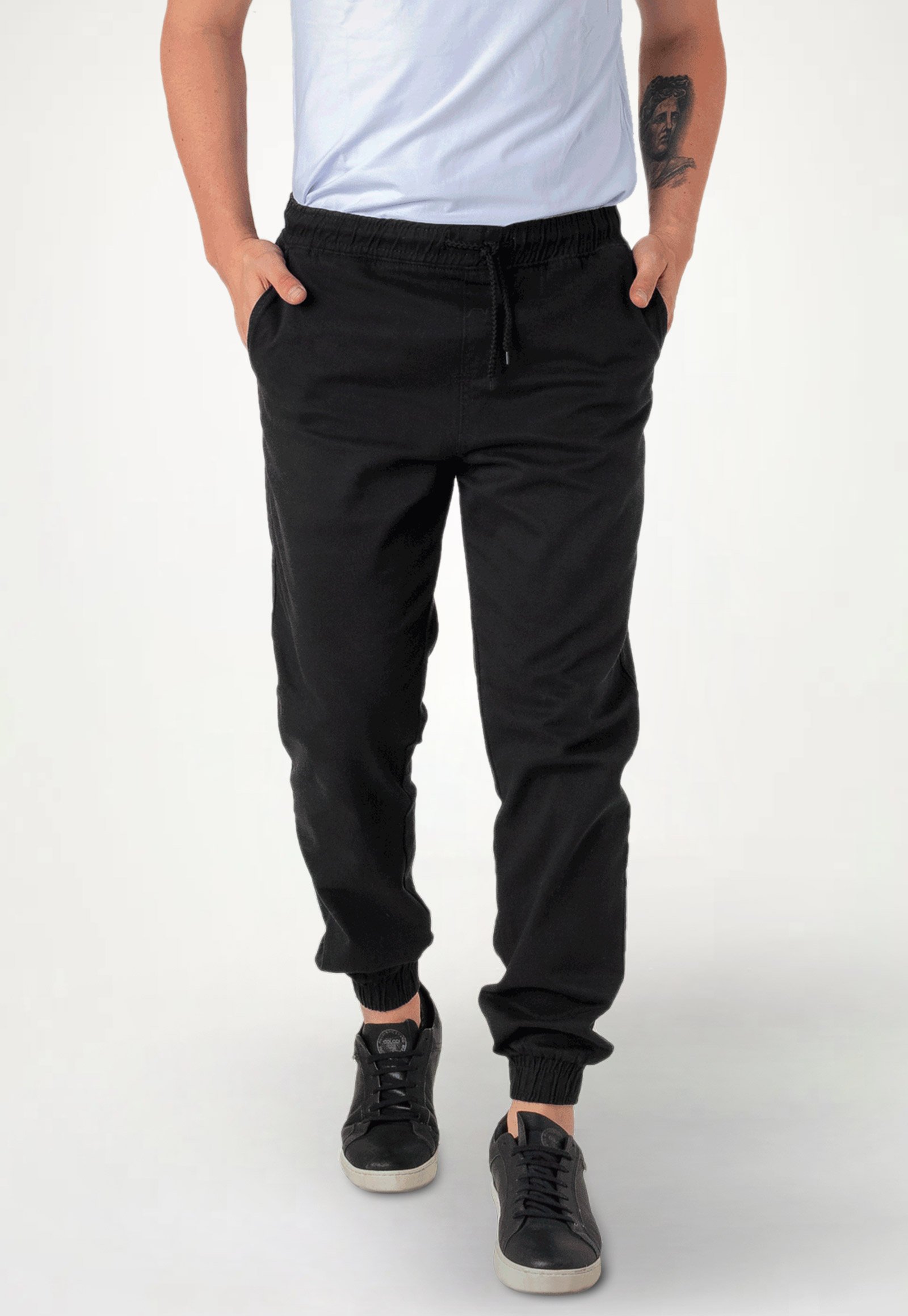 Jogger Jeans Calça Jogger Saruel Masculina Calça De Sarja Preta