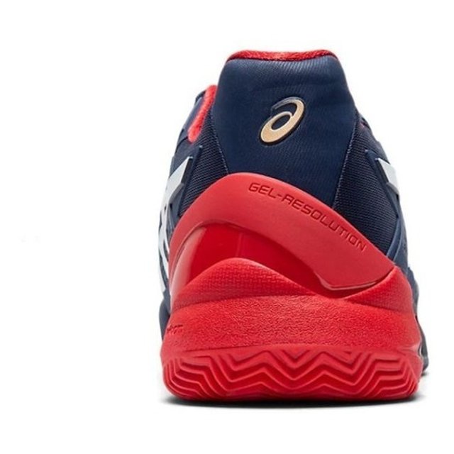 tênis asics gel resolution 7 clay azul e vermelho