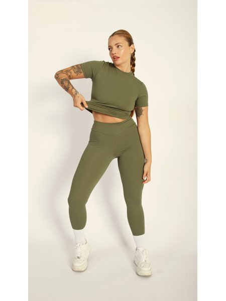 PRETTYLITTLETHING Khaki Leggings