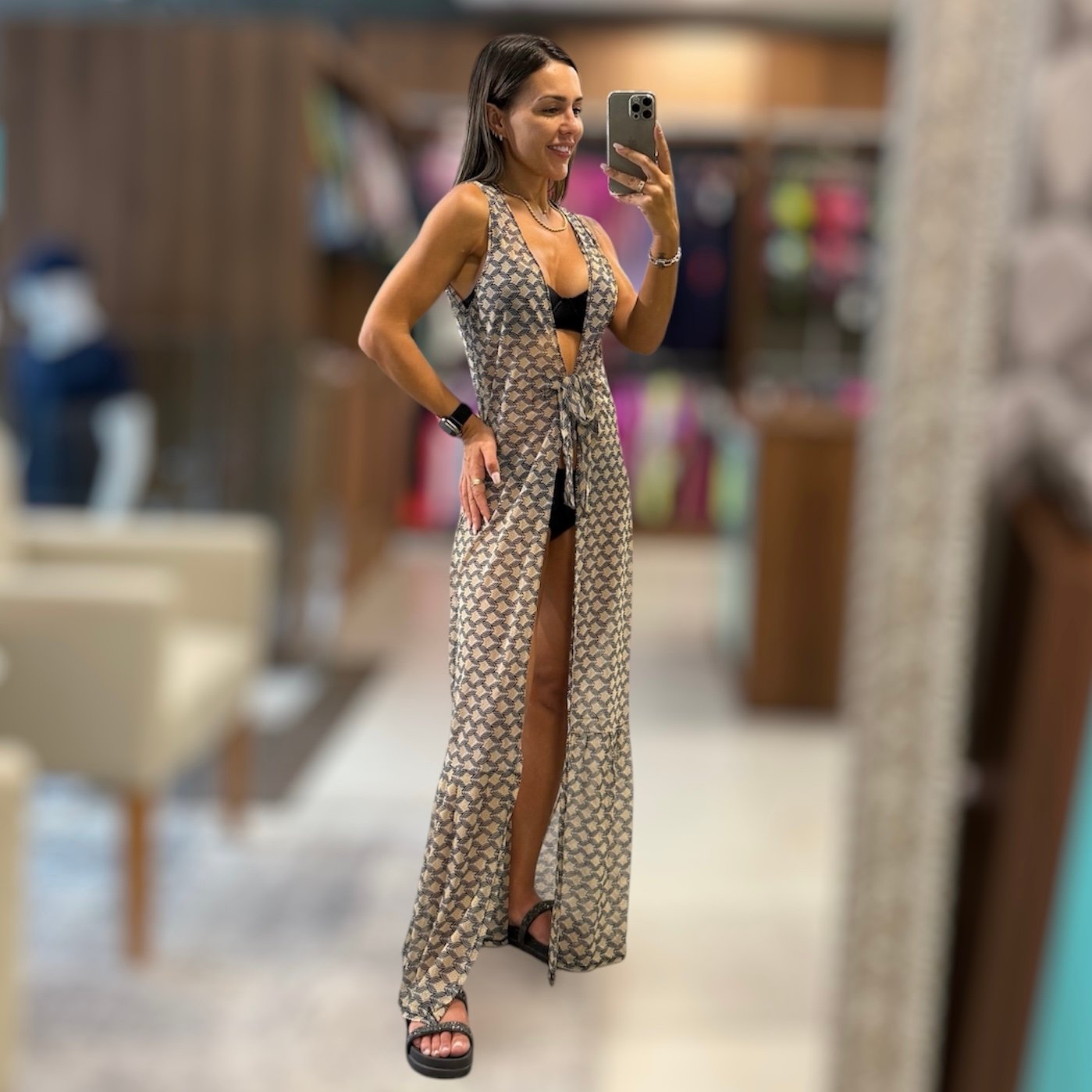 SAÍDA DE PRAIA CAMISA ALONGADA AMARELO PERFECT WAY