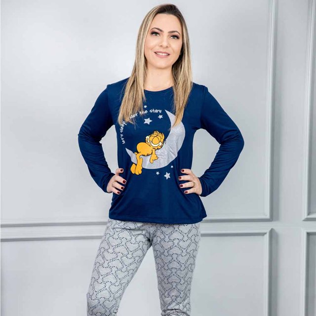 PIJAMA FEMININO LONGO GARFIELD | Pijamas \u0026 Etc