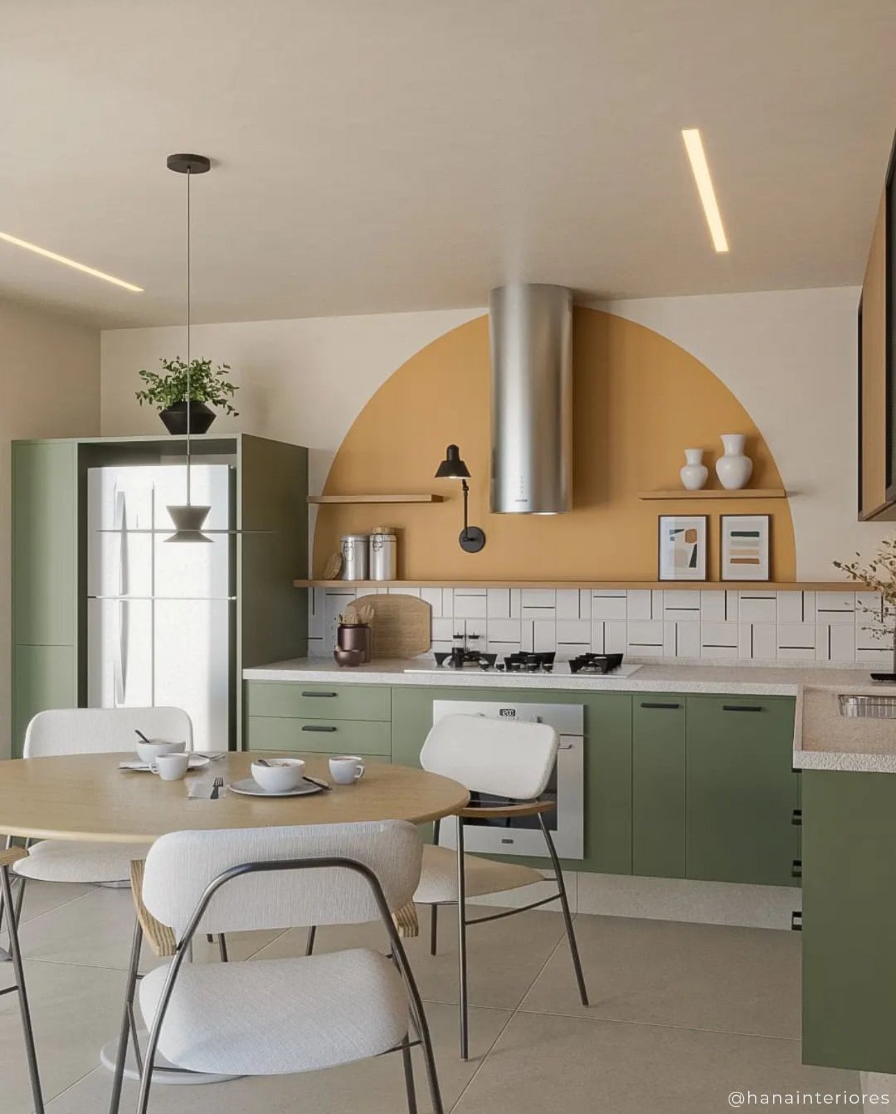Transição perfeita entre cozinha e lavanderia