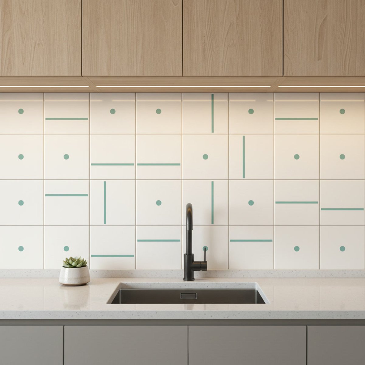 Azulejo minimalista com traço discreto da TAI Azulejos