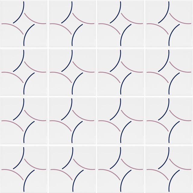 Azulejo Kira - Azul Escuro e Lilás - M²