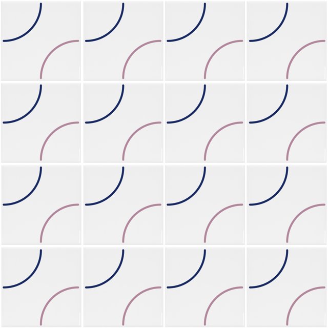 Azulejo Luti - Azul Escuro com Lilás