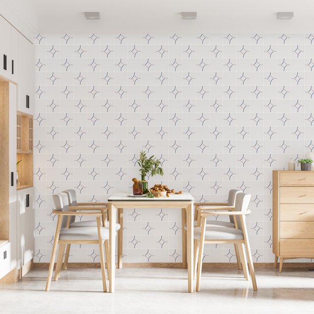 Azulejo Painel Kira - Azul Escuro - Lilás e Branco 