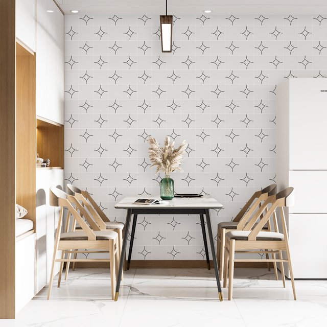 Azulejo Painel Kira - Preto e Branco - M²