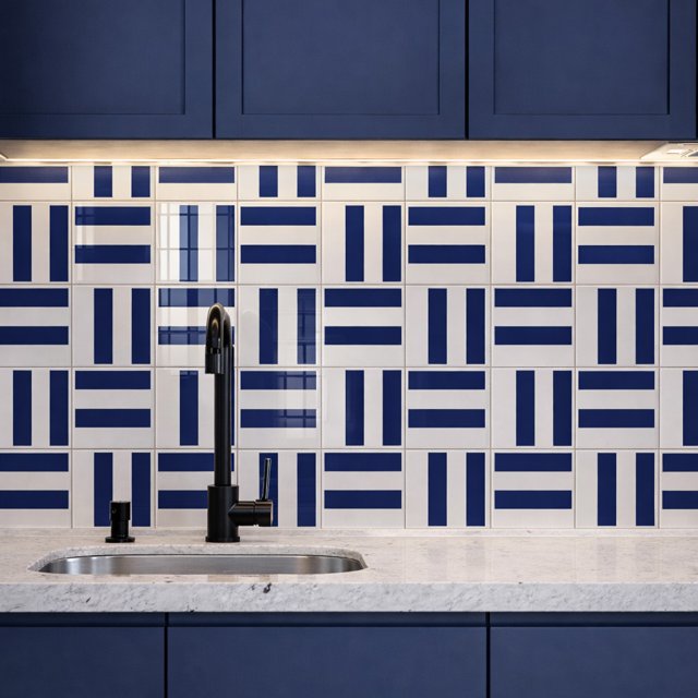 Azulejo Bold Lines - Azul Escuro