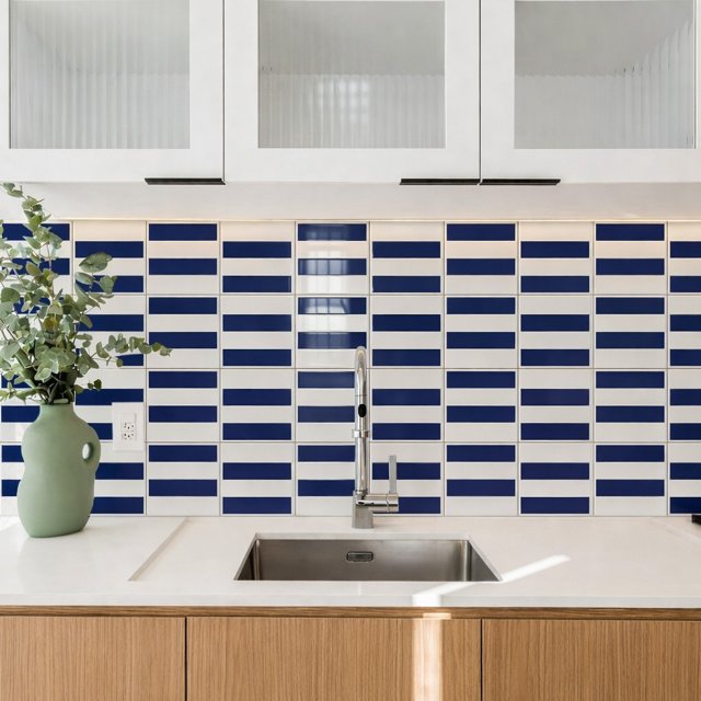 Azulejo Bold Lines - Azul Escuro