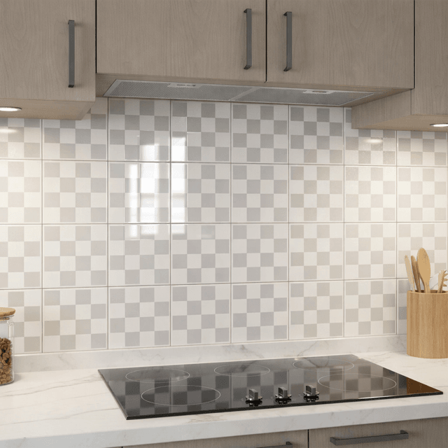 Azulejo Check - Cinza