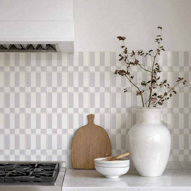 Azulejo Check Lines - Cinza