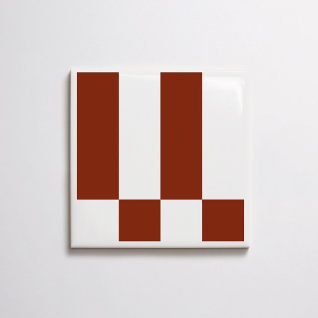 Azulejo Check Lines - Terracota