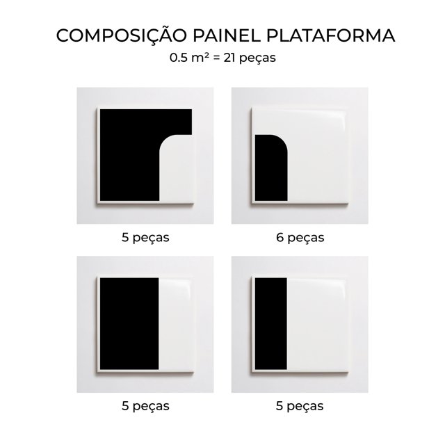 Azulejo Painel Plataforma - Preto