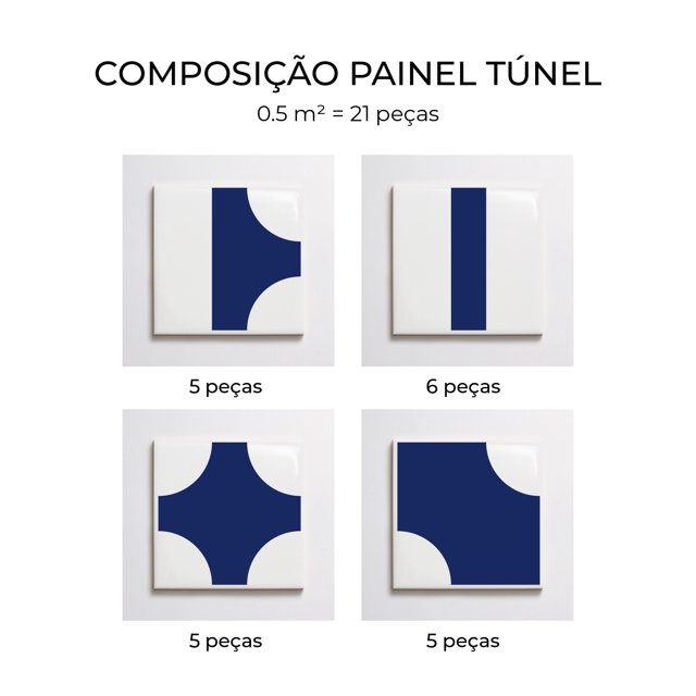 Azulejo Painel Túnel - Azul Escuro