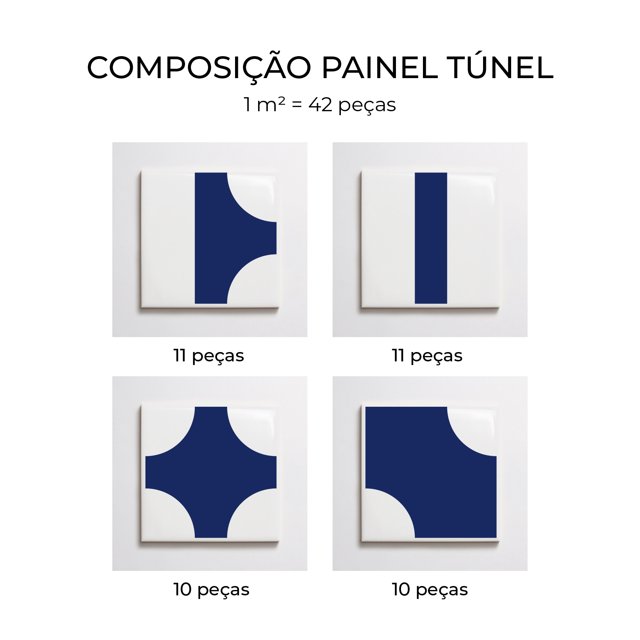 Azulejo Painel Túnel - Azul Escuro