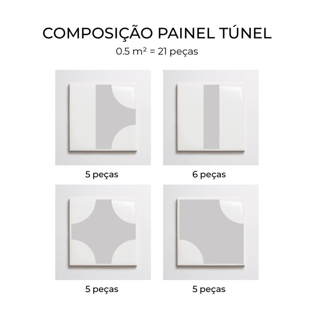 Azulejo Painel Túnel - Cinza