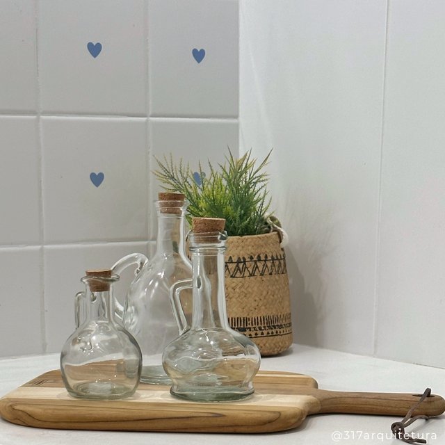 Azulejo Tuini Coração - Azul Médio