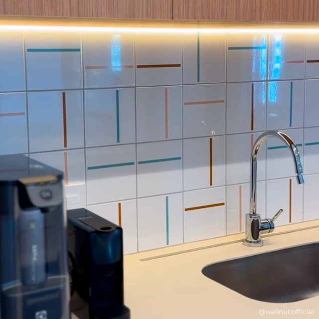 Azulejo Decor Lines - Nude, Ocre e Verde Menta