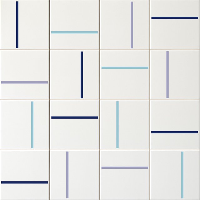 Painel Decor Lines 12 - Azulejo Decor Lines Azul Escuro, Lilás e Azul Céu 