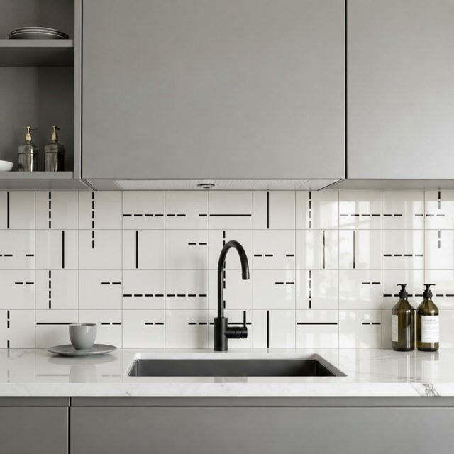 Azulejo Decor Lines 2 - Preto