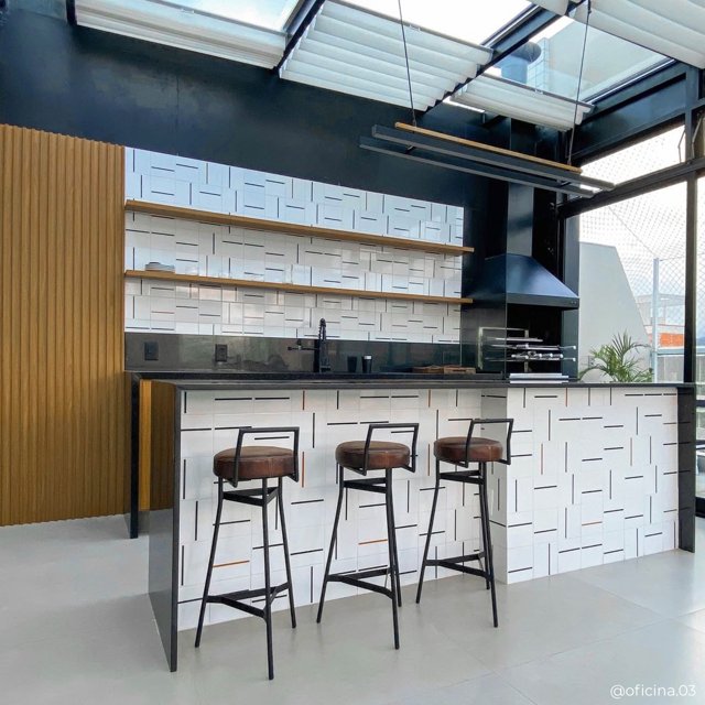 Azulejo Decor Lines com Traço Preto