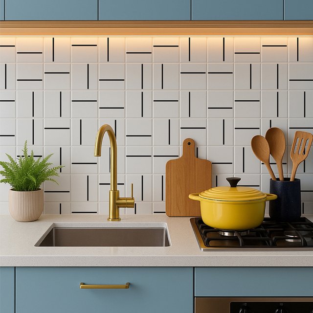 Azulejo Decor Lines com Traço Preto