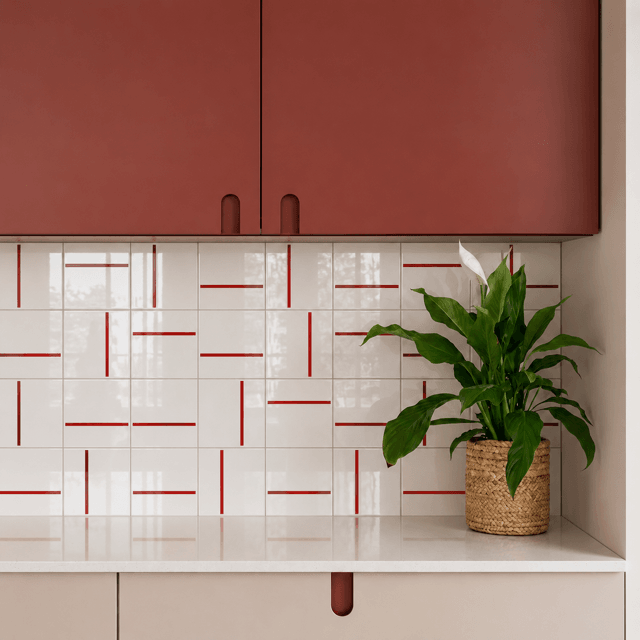 Azulejo Traço Decor Lines - Vermelho
