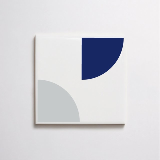 Azulejo Emi - Cinza e Azul Escuro