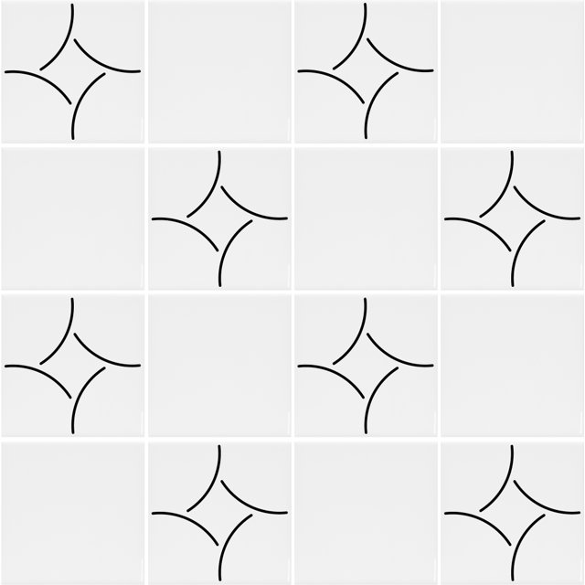 Azulejo Painel Kira - Preto e Branco - M²