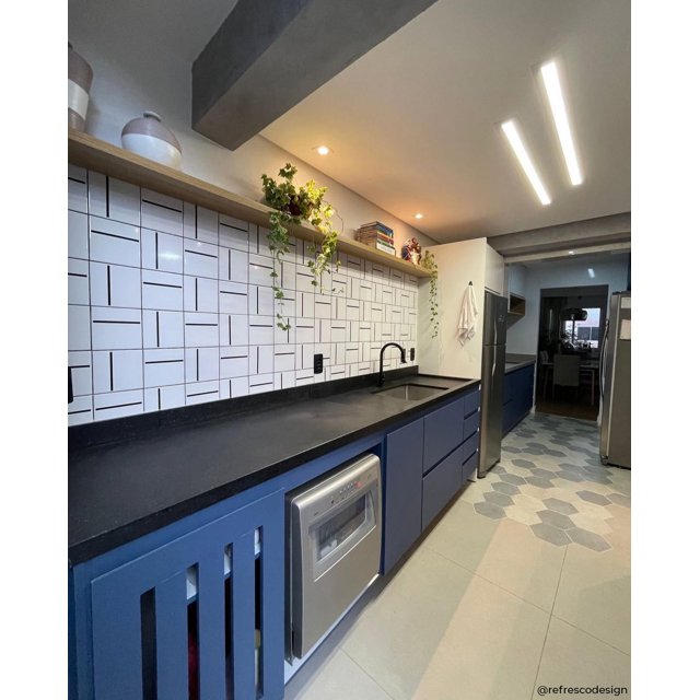 Azulejo Decor Lines com Traço Preto