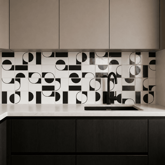 Azulejo Painel Bonny - Preto