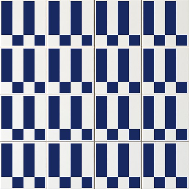 Azulejo Check Lines - Azul Escuro