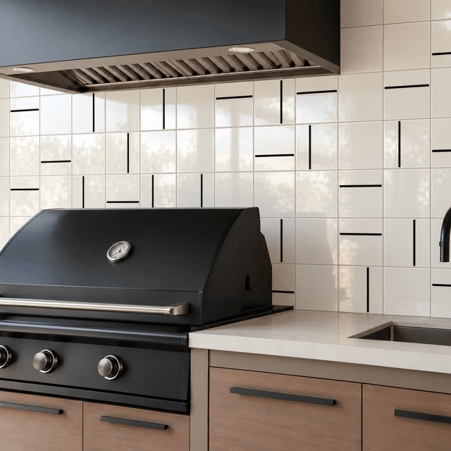 Painel Decor Lines 05 - Azulejo Decor Lines Preto e Branco Liso 