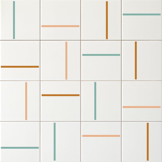 Azulejo Decor Lines - Nude, Ocre e Verde Menta
