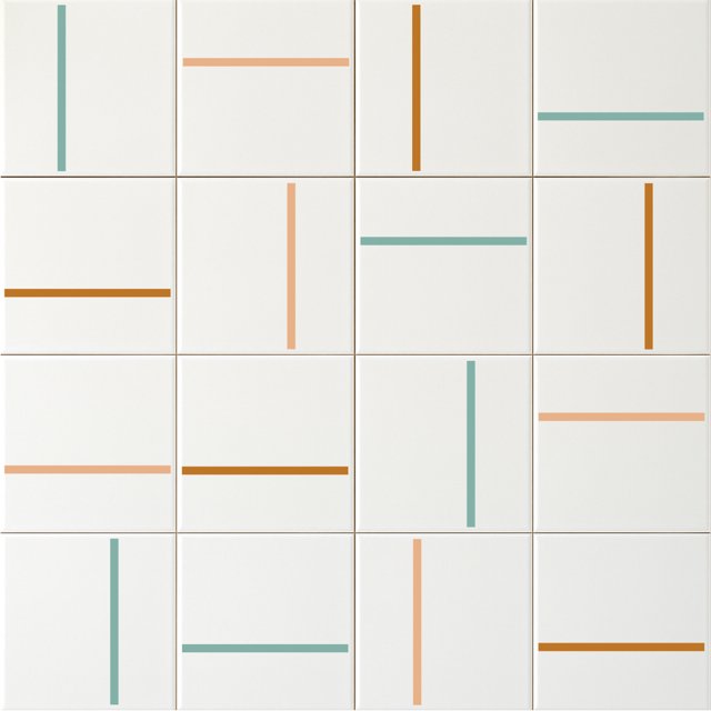 Azulejo Decor Lines - Nude, Ocre e Verde Menta