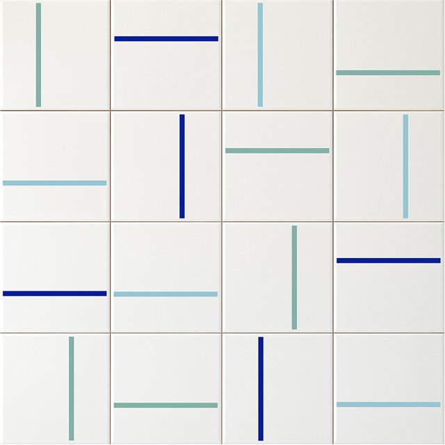 Azulejo Painel Decor Lines - Azul Bic, Azul Céu e Verde Menta